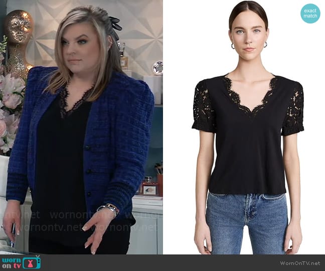 Generation Love Jess Lace Combo Top worn by Maxie Jones (Kirsten Storms) on General Hospital