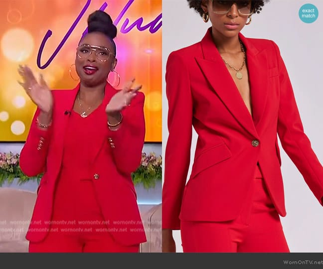 Generation Love Kasia Crepe Blazer in Marmalade worn by Jennifer Hudson on The Jennifer Hudson Show