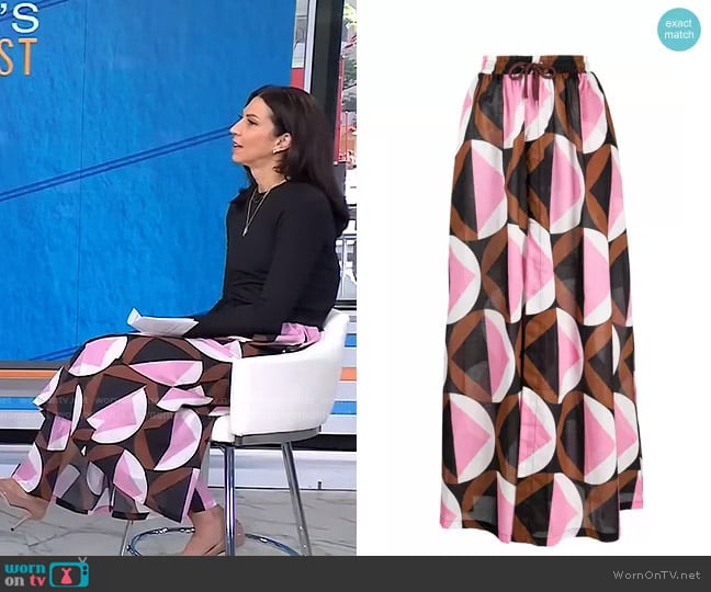 Cynthia Rowley Graphic-Print High-Waist Skirt worn by Dr. Natalie Azar on Today