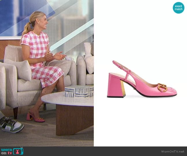 Gucci Mid-heel Slingback With Horsebit worn by Amanda Kloots on The Talk