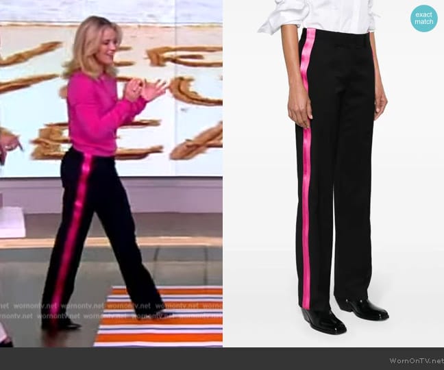 Helmut Lang Seatbelt mid-rise tailored trousers worn by Sara Haines on The View