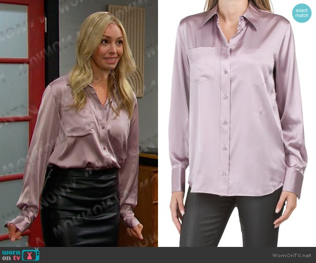 Helmut Lang  Silk Blend Core Shirt worn by Theresa Donovan (Emily O'Brien) on Days of our Lives