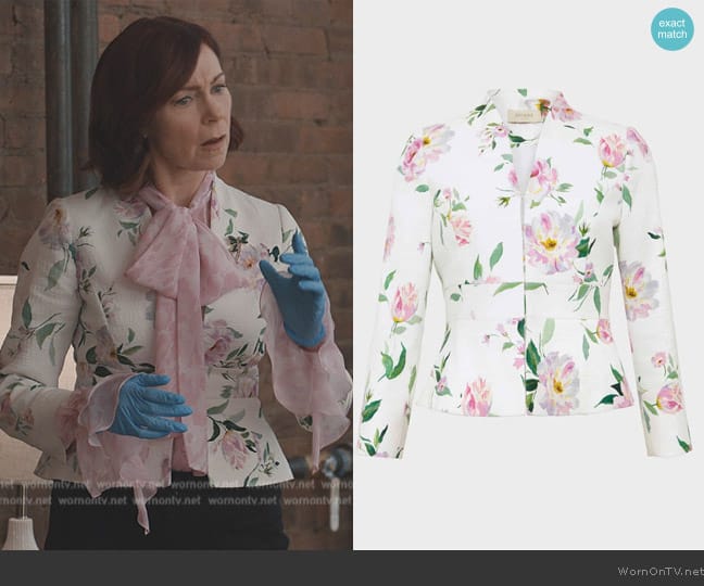 Hobbs London Suzanna Floral Tweed Jacket worn by Elsbeth Tascioni (Carrie Preston) on Elsbeth