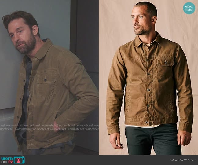 Huckberry Flannel-Lined Waxed Trucker Jacket in Field Tan worn by Nick Marsh (Scott Speedman) on Greys Anatomy