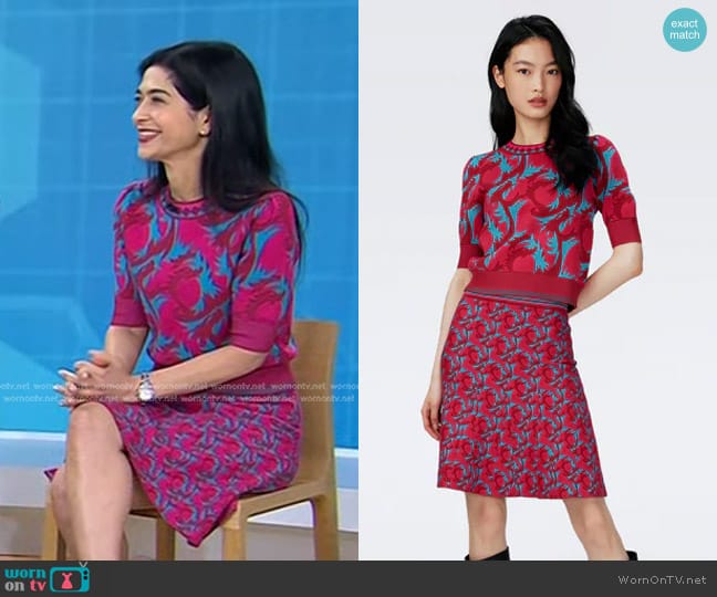 Diane von Furstenberg Hudson Knit Sweater and Gilles Skirt worn by Dr. Taraneh Shirazian on Today