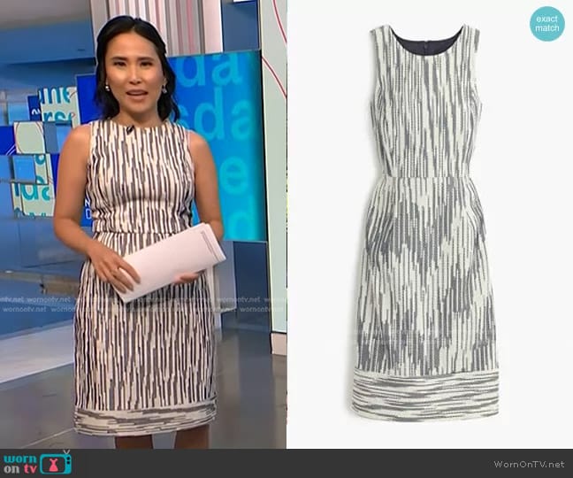 J. Crew Italian Tweed Sheath Dress worn by Vicky Nguyen on NBC News Daily