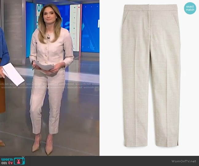 J. Crew Easy Pant in stretch linen worn by Ellison Barber on NBC News Daily