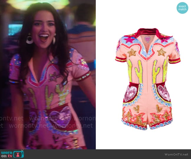 Jackalope Land The Neon Kidd Desert Romper worn by Noa Olivar (Maia Reficco) on Pretty Little Liars Original Sin