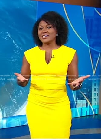 Janai’s yellow v-neck dress on Good Morning America