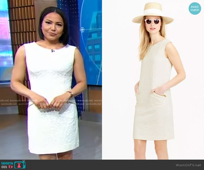 J. Crew Jacquard Zip-Pocket Shift Dress worn by Stephanie Ramos on Good Morning America