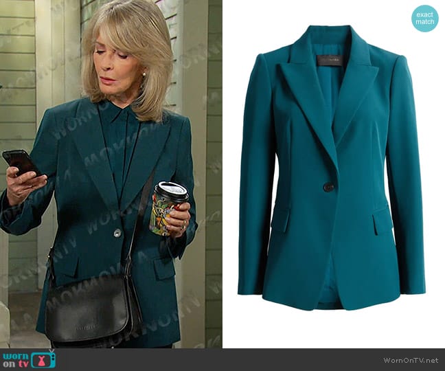 Kobi Halperin Jordi Jacket in Sea Moss worn by Marlena Evans (Deidre Hall) on Days of our Lives