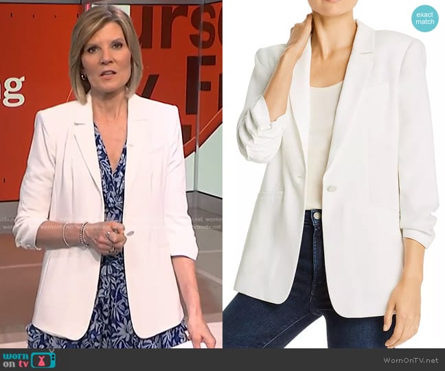 Cinq a Sept Khloe Crepe Blazer worn by Kate Snow on NBC News Daily