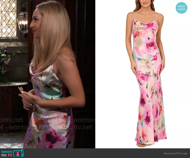 Liv Foster Sateen Cowl Neck Gown worn by Josslyn Jacks (Eden McCoy) on General Hospital