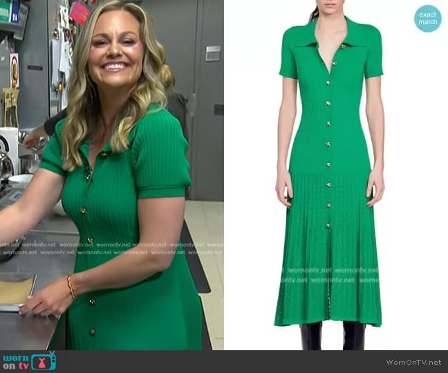 Sandro Lorel Short Sleeve Maxi Shirtdress worn by Danielle Walker on Today