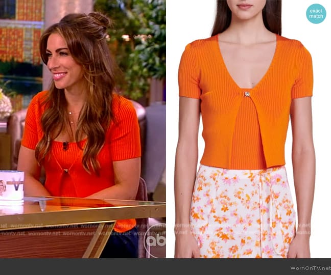 Maje Rib Knit Twin Set worn by Alyssa Farah Griffin on The View