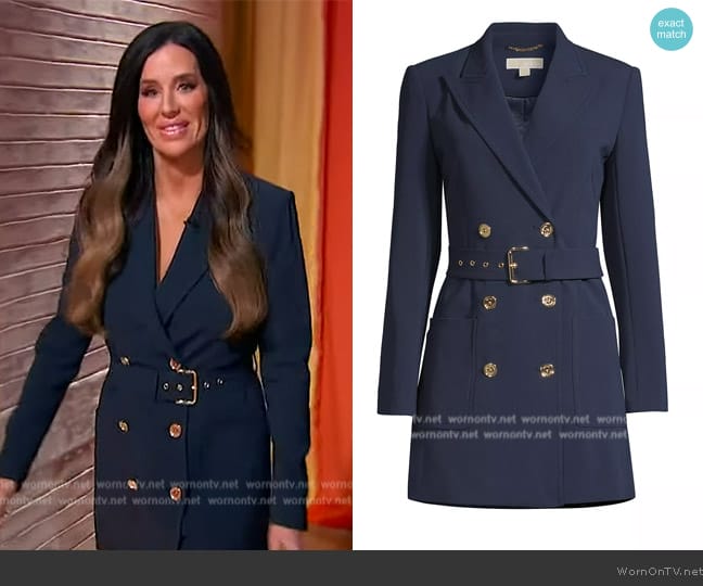 MICHAEL Michael Kors Crepe Double-Breasted Blazer Dress worn by Patti Stranger on Sherri