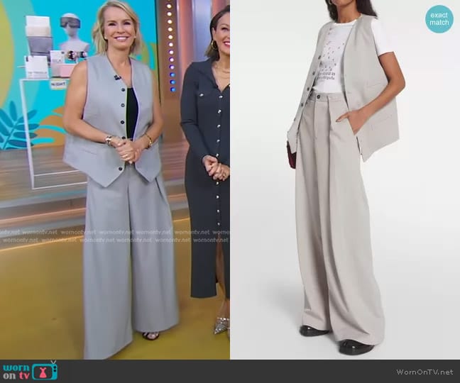 MM6 Maison Margiela Oversized Wool-Blend Vest Pants worn by Dr. Jennifer Ashton on Good Morning America