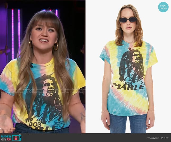 Madeworn Bob Marley Tee Shirt Aura Tee Shirt worn by Kelly Clarkson on The Kelly Clarkson Show