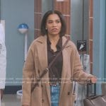 Maggie’s beige coat on Greys Anatomy