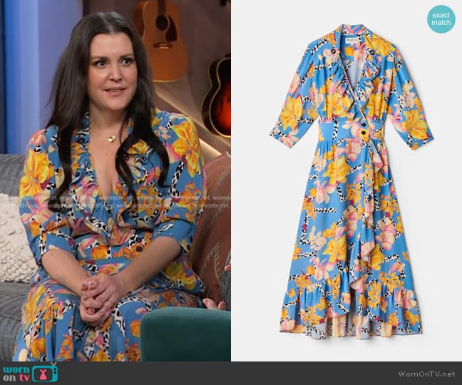 Maison Mayle Palma Nueva Dress in Hawaii No.5 worn by Melanie Lynskey on The Kelly Clarkson Show