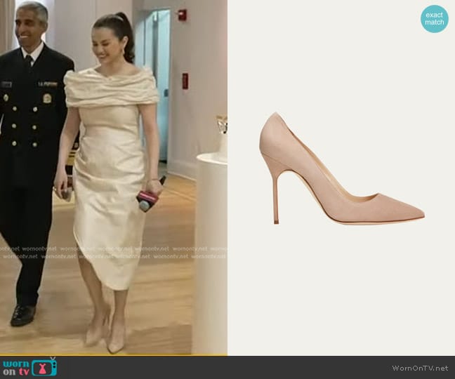 Manolo Blahnik BB 105 Suede Pumps worn by Selena Gomez on Today