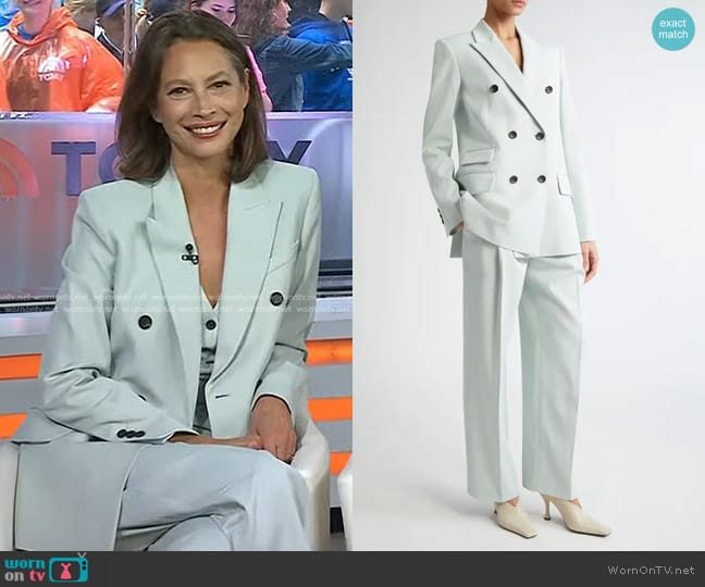 Maria McManus Billiet Double Breasted Blazer and Trousers worn by Christy Turlington on Today