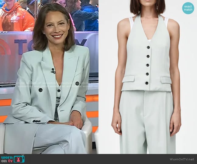 Maria McManus Halter Neck Vest in Seaglass worn by Christy Turlington on Today