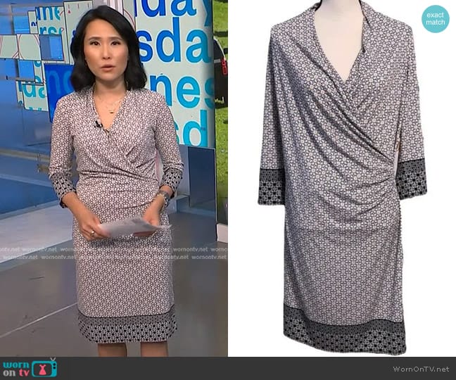 Max Studio Print Faux Wrap Dress worn by Vicky Nguyen on NBC News Daily