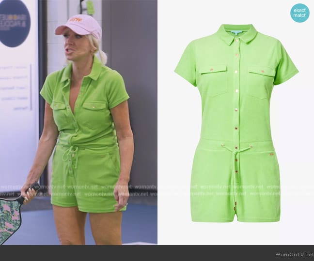 Melissa Odabash Cheryl drawstring-waist cotton-blend playsuit worn by Margaret Josephs on The Real Housewives of New Jersey