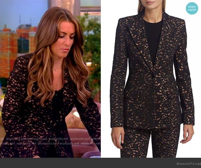 Michael Kors Collection Georgina Single-Breasted Lace Blazer worn by Alyssa Farah Griffin on The View