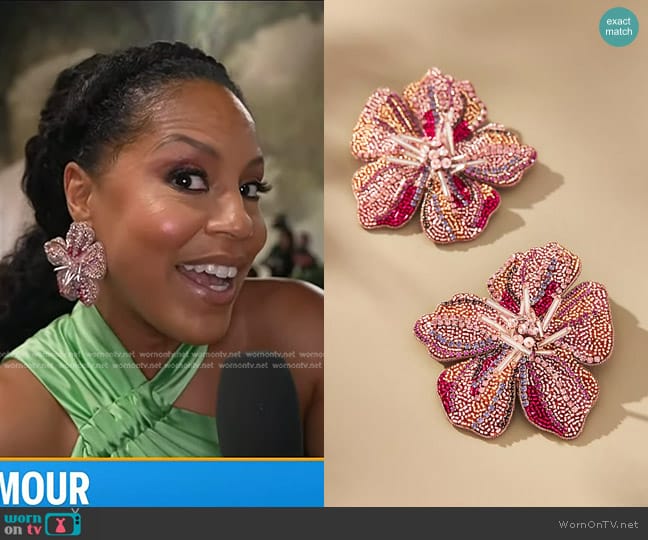 Mignonne Gavigan Sarie Floral Post Earrings worn by Sheinelle Jones on Today