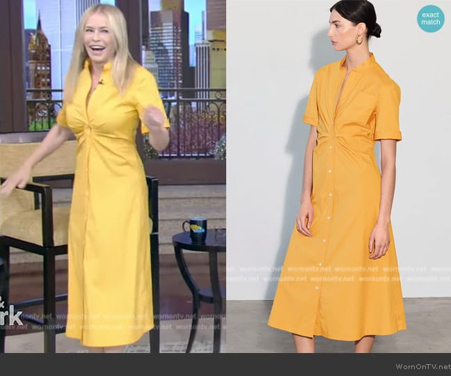 Callas Milano NOOR Long Shirt Dress Orange worn by Chelsea Handler on Live with Kelly and Mark