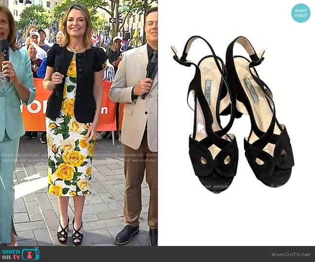 Prada Suede Platform Sandal worn by Savannah Guthrie on Today