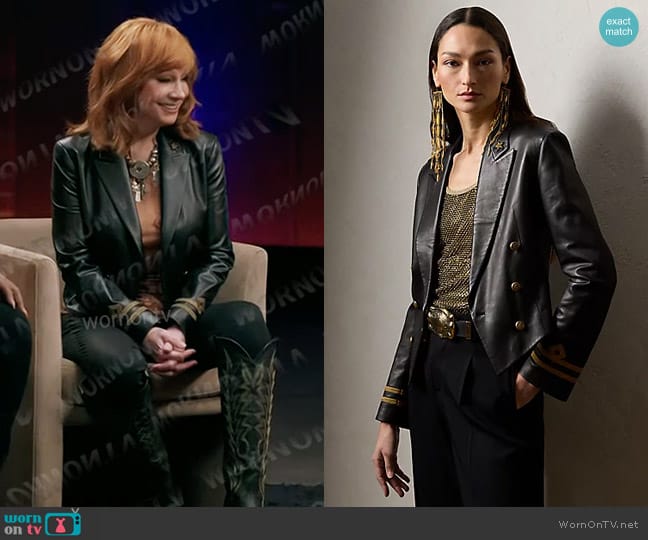 Ralph Lauren Collection Helaine Lambskin Jacket worn by Reba McEntire on The Voice