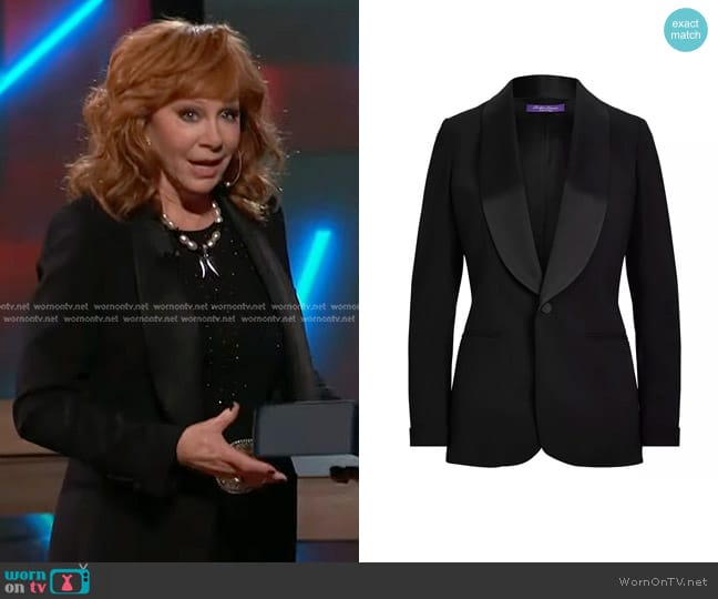 Ralph Lauren Collection Iconic Style Wool & Silk Sawyer Jacket worn by Reba McEntire on The Voice