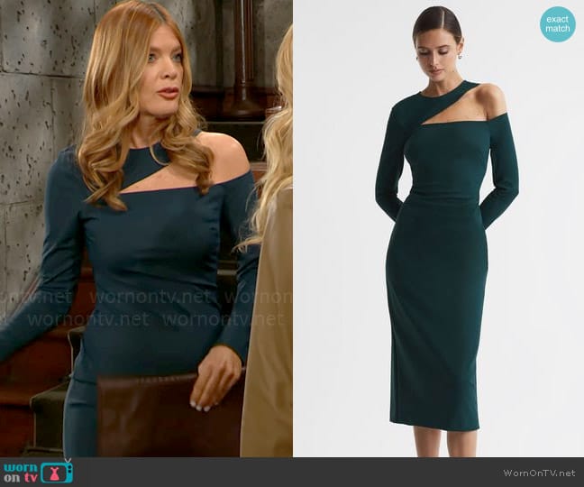 Reiss Tiffany Dress in Teal worn by Phyllis Summers (Michelle Stafford) on The Young and the Restless