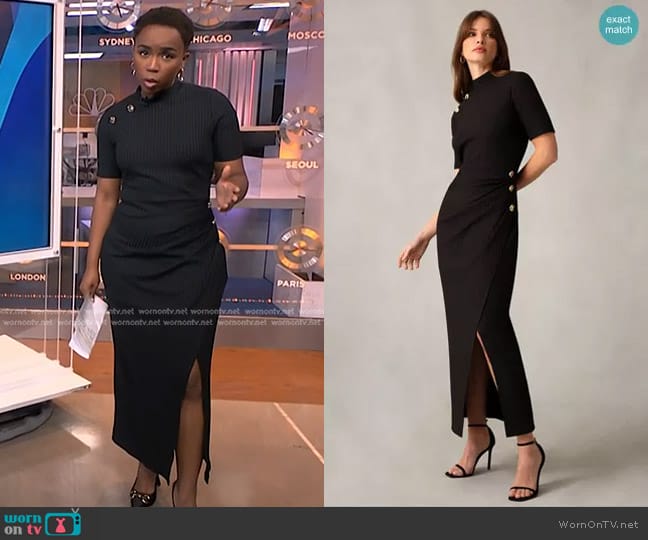 Ro & Zo Ribbed Split Front Dress worn by Zinhle Essamuah on NBC News Daily