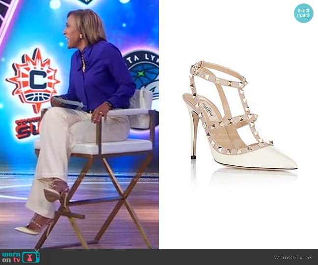 Valentino Rockstud Caged Pumps worn by Robin Roberts on Good Morning America