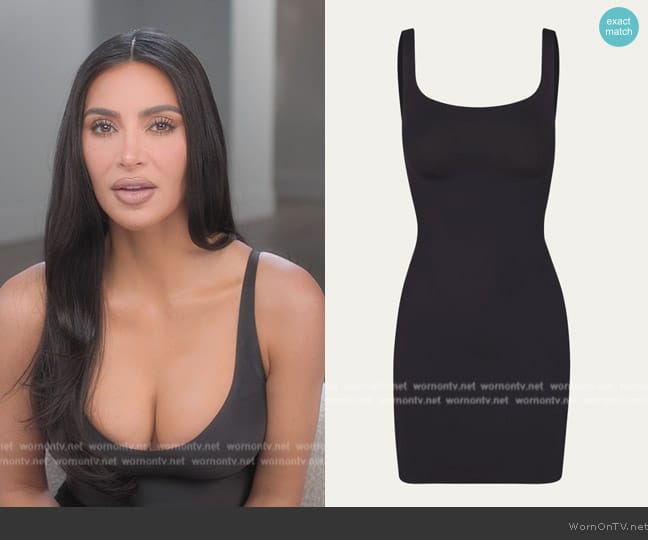 Skims Body Shaping Scoop-Neck Tank Mini Dress worn by Kim Kardashian (Kim Kardashian) on The Kardashians