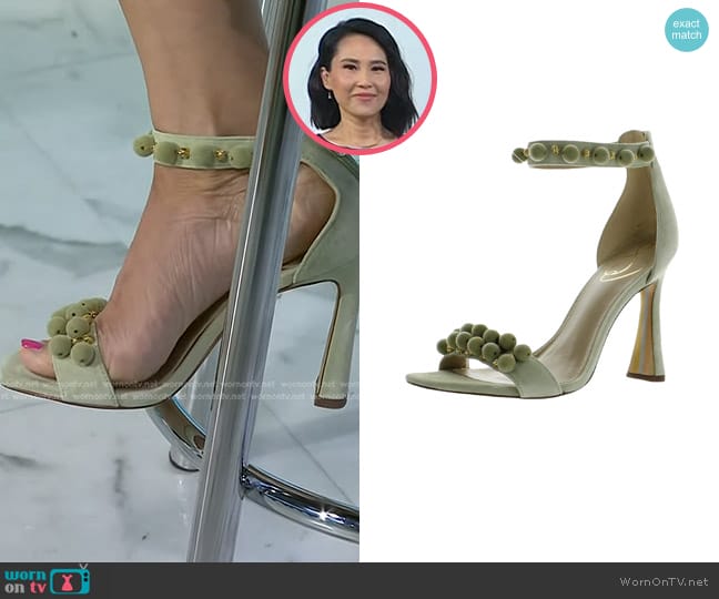 Sam Edelman Luella Ankle Strap Sandals in Pistachio Se worn by Vicky Nguyen on Today