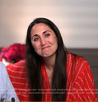 Sandra Abrevaya's red striped blouse on Today