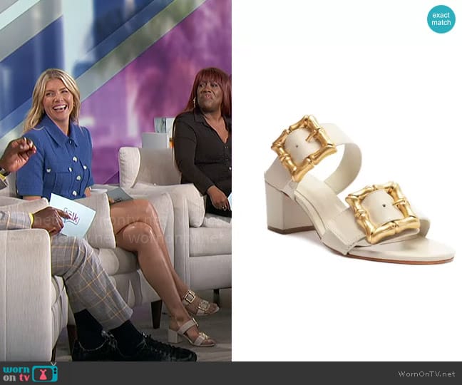 Schutz Enola Block Heel Sandal worn by Amanda Kloots on The Talk