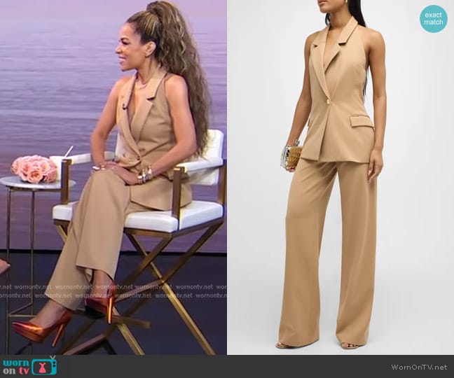 Sergio Hudson Halter Longline Vest and Pants worn by Sunny Hostin on Good Morning America