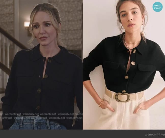 Sezane Betty Cardigan worn by Laura Baker (Monet Mazur) on All American