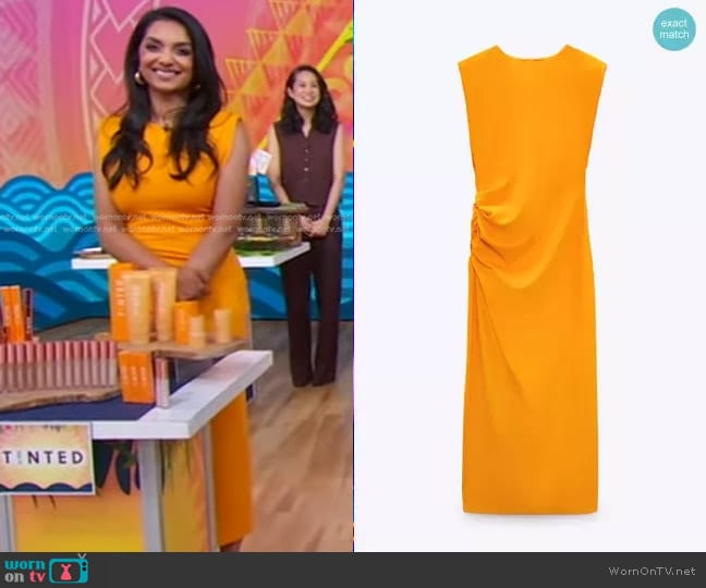 Zara Side Draped Dress worn by Deepica Mutyala on Good Morning America