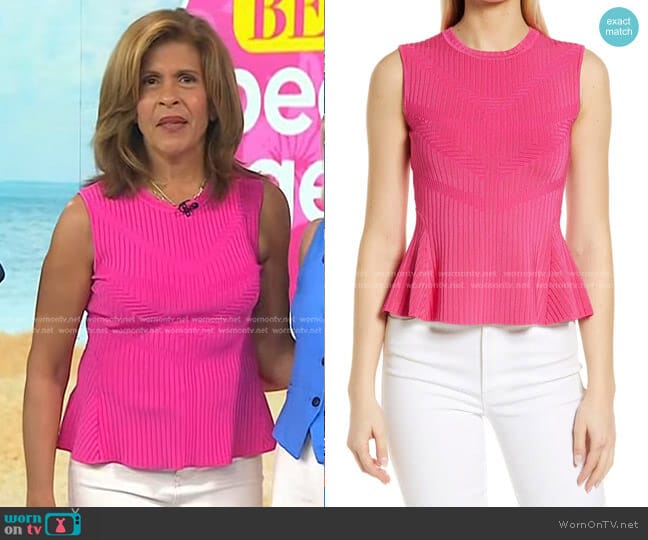 Halogen Sleeveless Peplum Sweater worn by Hoda Kotb on Today