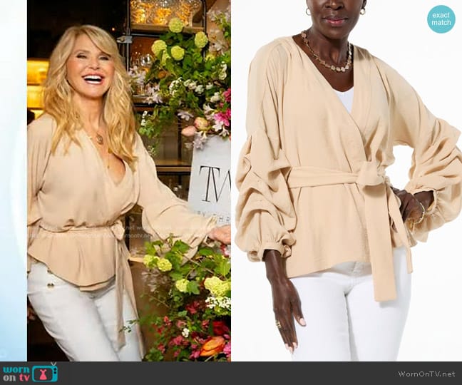 TWRHLL by Christie Brinkley Weekend Jacket ini Sand worn by Christie Brinkley on Today