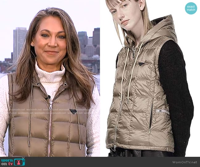 Taion Hooded Jacket with Removable Sleeves worn by Ginger Zee on Good Morning America