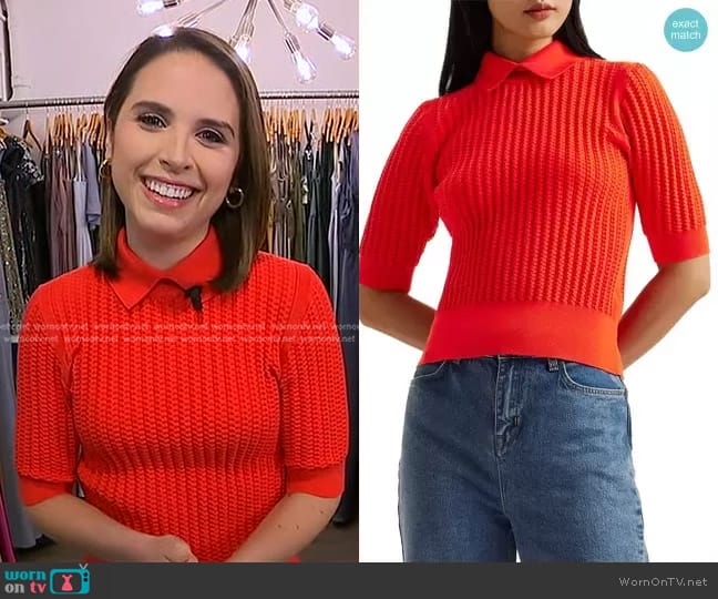 Ted Baker Morliee Crop Sweater worn by Elizabeth Schulze on Good Morning America