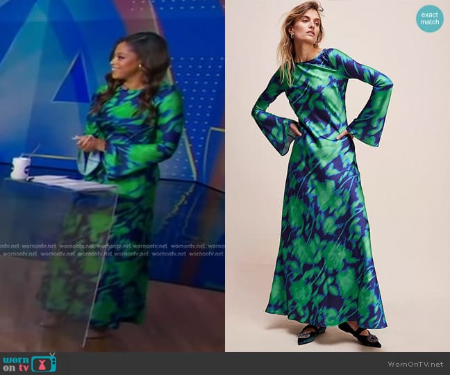 The Wolf Gang Calypso Maxi Dress worn by Morgan Norwood on Good Morning America